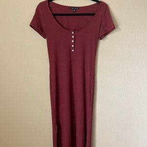 Kendall and Kylie Maroon midi dress